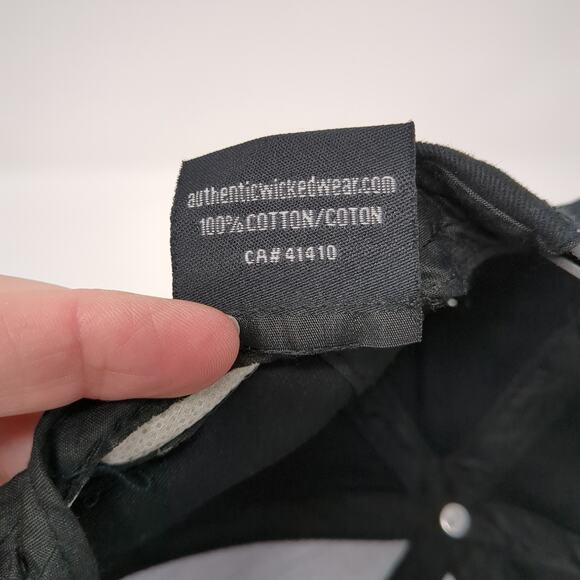 Bodybuilding Snapback Hat Black One Size Adjustable Embroidered Wicked Wear - Picture 10 of 10